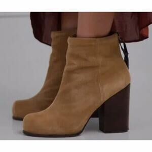 Jeffrey Campbell Rumble Suede Leather Booties Chunky Western Boot 6